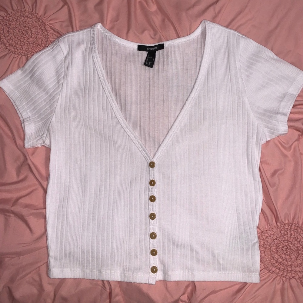 White Cropped T-Shirt